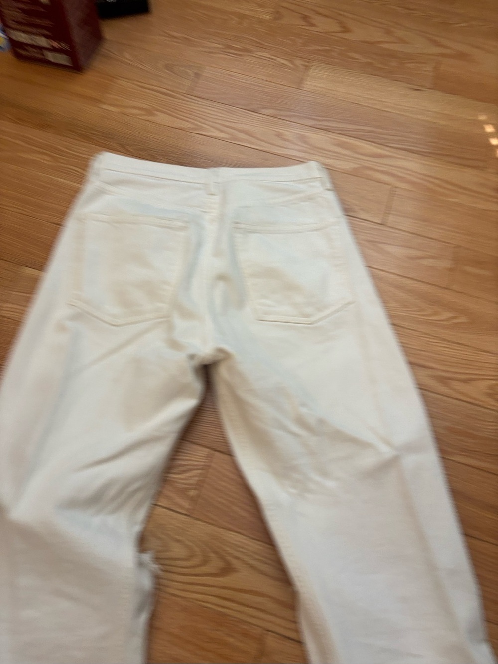 AGOLDE White Distressed Button-Fly Jeans - Picture 3 of 4